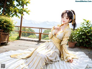 A woman sitting on a bed in front of a window.