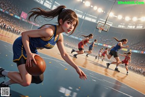 A woman in a basketball uniform holding a basketball.
