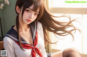 a sexy asian woman with big tits posing for the camera